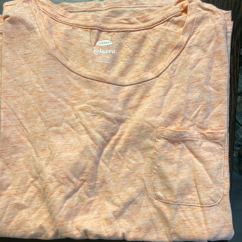 Orange burnout pocket tee